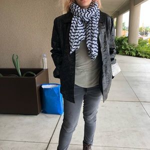 Ladies leather Blazer with snake skin patterns